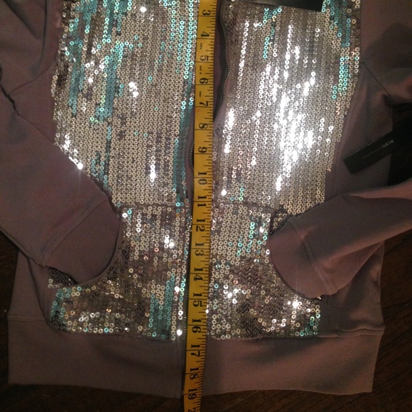NWT BCBG SEQUINED HOODIE SM - Picture 3 of 8
